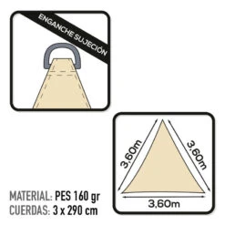 Aktive Garden Store D'ombrage Triangulaire Couleur Crème -Quechua Camp Promos Magasin aktive garden store dombrage triangulaire couleur creme 2