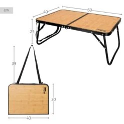 AKTIVE - Table De Camping Pliante Effet Bambou, 60x40x25 Cm -Quechua Camp Promos Magasin aktive table de camping pliante effet bambou 60x40x25 cm 3