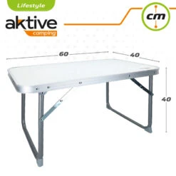 AKTIVE - Table Pliante . Table Basse Blanche En Aluminium - 40x60x40 Cm -Quechua Camp Promos Magasin aktive table pliante table basse blanche en aluminium 40x60x40 cm 3