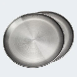 Assiette Plate De Camping | Diamètre Env. 23 Cm | Acier Inox | 2 Assiettes -Quechua Camp Promos Magasin assiette plate de camping diametre env 23 cm acier inox 2 assiettes 2