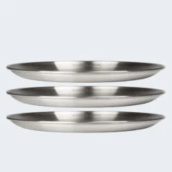Assiette Plate De Camping | Diamètre Env. 23 Cm | Acier Inox | 3 Assiettes -Quechua Camp Promos Magasin assiette plate de camping diametre env 23 cm acier inox 3 assiettes 6