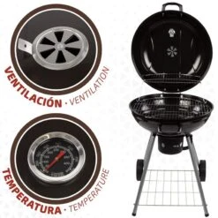 Barbecue Portable Rond Au Charbon De Bois Avec Couvercle Aktive -Quechua Camp Promos Magasin barbecue portable rond au charbon de bois avec couvercle aktive 2