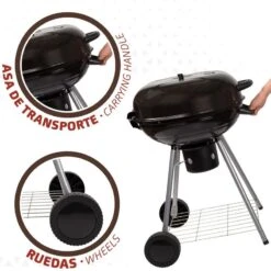 Barbecue Portable Rond Au Charbon De Bois Avec Couvercle Aktive -Quechua Camp Promos Magasin barbecue portable rond au charbon de bois avec couvercle aktive 5