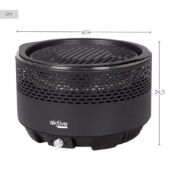 Barbecue Rond Noir Sans Fumée 2 En 1 Ø34 Cm Aktive -Quechua Camp Promos Magasin barbecue rond noir sans fumee 2 en 1 o34 cm aktive 3