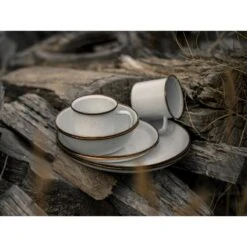 Barebones Assiettes Et Plateaux En émail - 2 Pièces - Coquille D'Oeuf -Quechua Camp Promos Magasin barebones assiettes et plateaux en email 2 pieces coquille doeuf 2