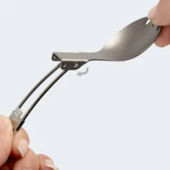 Batterie De Cuisine De Camping Set | Casseroles + Fourchette/Cuillère | Titane -Quechua Camp Promos Magasin batterie de cuisine de camping set casseroles fourchettecuillere titane 4