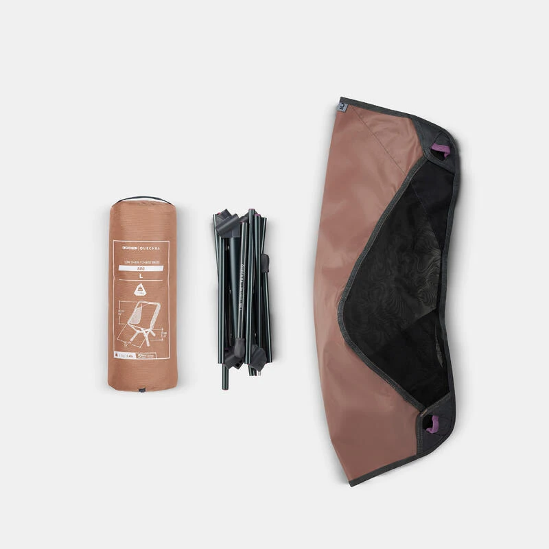 Quechua CHAISE BASSE PLIANTE DE CAMPING MH500 MARRON 3 Quechua CHAISE BASSE PLIANTE DE CAMPING MH500 MARRON – Image 3