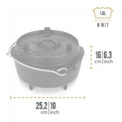 Petromax Dutch Oven FT3-3QT (avec Pieds) Et Lève-couvercle Professionnel -Quechua Camp Promos Magasin petromax dutch oven ft3 3qt avec pieds et leve couvercle professionnel 2