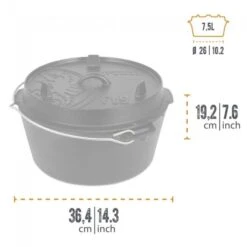 Petromax Dutch Oven FT9-9QT (Sans Pieds) Set - Poêle + Levier De Couvercle + -Quechua Camp Promos Magasin petromax dutch oven ft9 9qt sans pieds set poele levier de couvercle 2