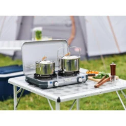 Campingaz Réchaud De Camping à Gaz 2 Feux Camp & Grill - Plancha, Grill Et Wok -Quechua Camp Promos Magasin rechaud de camping a gaz 2 feux camp and grill plancha grill et wok 9