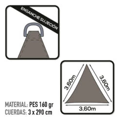 Store à Voile Triangulaire Aktive Garden Gris Anthracite 6 Store à Voile Triangulaire Aktive Garden Gris Anthracite -Quechua Camp Promos Magasin store a voile triangulaire aktive garden gris anthracite 2