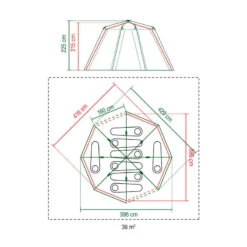 Tente Coleman Octagon 8 (Verte) -Quechua Camp Promos Magasin tente coleman octagon 8 verte 5
