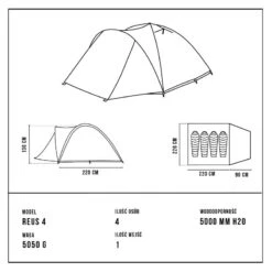 Tente De Camping - Alpinus REUS 4 - 4 Places 9 Tente De Camping - Alpinus REUS 4 - 4 Places -Quechua Camp Promos Magasin tente de camping alpinus reus 4 4 places 2
