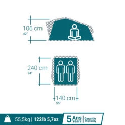 Quechua TENTE DE TOIT MH500 FRESH & BLACK 2P -Quechua Camp Promos Magasin tente de toit mh500 fresh and black 2p 3