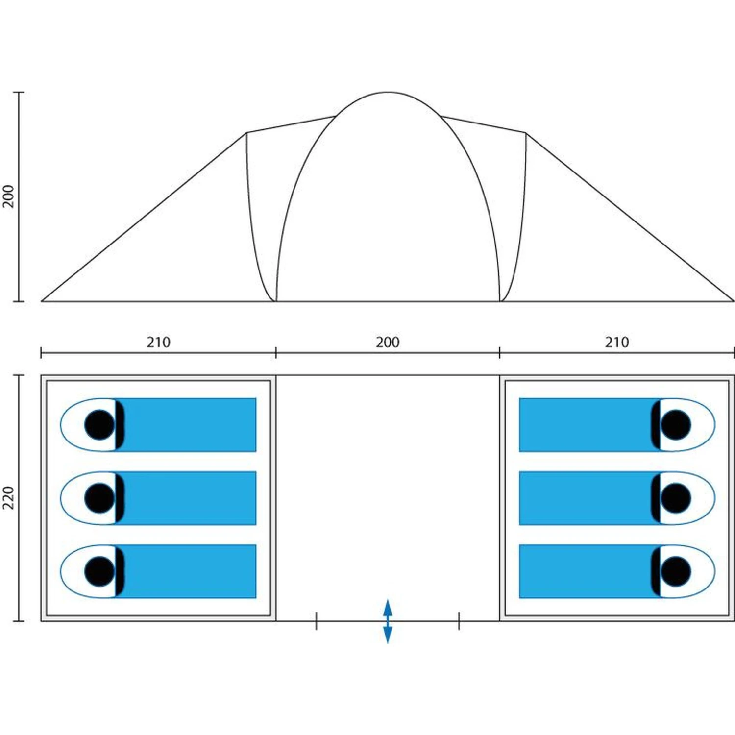 Tente Dôme Familiale Hammerfest 6 Protect - Sol Cousu - 6 Personnes - 2 Cabines 7 Tente Dôme Familiale Hammerfest 6 Protect - Sol Cousu - 6 Personnes - 2 Cabines – Image 7
