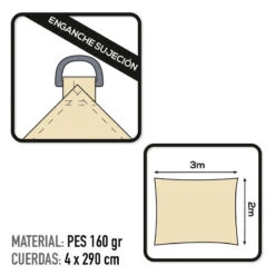 Voile D'ombrage Rectangulaire Aktive Garden Couleur Crème -Quechua Camp Promos Magasin voile dombrage rectangulaire aktive garden couleur creme 2